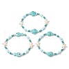 3Pcs Synthetic Turquoise & Porcelain & Dyed Natural Howlite Beads Stretch Bracelets for Women BJEW-JB11793-2