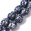 Handmade Blue and White Porcelain Beads PORC-I027-16D-1