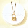 304 Stainless Steel Rolo Chain Pendant Necklaces NJEW-S444-01G-03-3