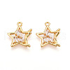 Brass Micro Pave Cubic Zirconia Pendants KK-N261-116C-G-1