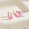 Stylish Stainless Steel Enamel Geometric Heart Hoop Earrings XI3241-2-4
