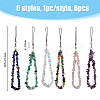 HOBBIESAY 6Pcs 6 Styles Gemstone Chip Mobile Phone Lanyard Wrist Strap AJEW-HY0001-23-2