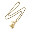 304 Stainless Steel Dog Outline Pendant Necklaces NJEW-P327-06G-4