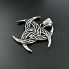 Viking Men's Triple Horn of Odin Stainless Steel Pendant Necklaces FR0632-2