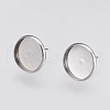Non-Tarnish 202 Stainless Steel Stud Earring Settings STAS-I088-E-02P-1