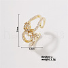 Butterfly Brass Rhinestones Cuff Ring PI6789-2-1