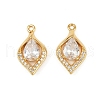 Brass Micro Pave Clear Cubic Zirconia Pendants KK-B137-20G-01-1