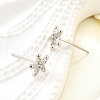 Brass Micro Pave Clear Cubic Zirconia Stud Earrings EJEW-M103-06P-3