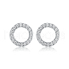 Elegant and Chic S925 Silver Diamond Circle Stud Earrings RA3365-1