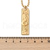 304 Stainless Steel Clear Cubic Zirconia Rectangle Constellation Pendant Necklaces for Women Men NJEW-S435-01G-J-5