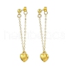 2 Pairs 2 Colors Heart Alloy Dangle Stud Earrings EJEW-JE06366-4
