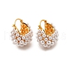Brass ABC Plastic Imitation Pearl Basket Hoop Earrings EJEW-S270-08G-2