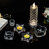 Fingerinspire 5Pcs 5 Styles Glass Tealight Candle Holder AJEW-FG0003-37-5