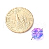 7Pcs 7 Colors Transparent Spray Painted Glass Connector Charms PALLOY-JF03520-01-5