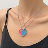 2Pcs Fashionable Alloy Enamel BFF Flower Butterfly Heart Pendant Necklaces for Women FS-WGCCF5D-04-1