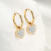 Stylish Stainless Steel Heart Hoop Earrings PR7038-2