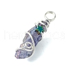 Electroplated Natural Quartz Crystal Pendants PALLOY-JF02801-03-4