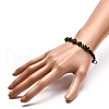 Cross Synthetic Turquoise(Dyed) Braided Bead Bracelet for Men Women BJEW-JB06743-01-3