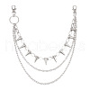 Aluminum & Alloy Spike Rivets 3 Layer Trousers Chains WGE957A-01-4