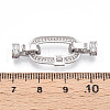 925 Sterling Silver Micro Pave Clear Cubic Zirconia Fold Over Clasps STER-T008-146P-3