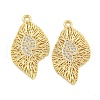 Brass Micro Pave Clear Cubic Zirconia Pendantsn KK-S386-29G-1