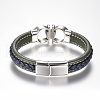 Men's Braided Leather Cord Bracelets BJEW-H559-15A-3