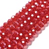 Electroplate Transparent Glass Beads Strands EGLA-A035-T8mm-A01-1