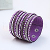 9-row Suede Cord & Rhinestone & Alloy Rivet Wrap Bracelets WG9BE7D-02-1