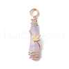 5Pcs 5 Styles Electroplated Natural Quartz Crystal Copper Wire Wrapped Pendants PALLOY-JF03428-3