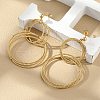 304 Stainless Steel Dangle Stud Earrings EJEW-Z098-27G-3
