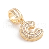 Brass Micro Pave Cubic Zirconia Pendants ZIRC-G165-13G-C-2