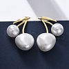 Cherry Brass Stud Earrings EJEW-V017-01A-G-2