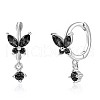 S925 Silver Butterfly Ear Cuffs with Multicolor Zirconia CY9476-13-1
