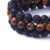 Adjustable Natural Tiger Eye Braided Bead Bracelets BJEW-I273-E04-2