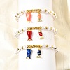 Brass Cubic Zirconia Stretch Bracelets BJEW-K278-03G-1