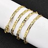 Brass Textured Mariner Link Chain Necklaces NJEW-M108-09G-5