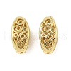 Brass Hollow Oval Beads KK-K293-53G-1