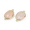 Natural Rose Quartz Faceted Connector Charms G-K347-11G-15-2