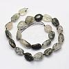 Natural Tourmalinated Quartz/Black Rutilated Quartz Beads Strands G-L464-07-3