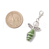 Angel Glass Pearl Beaded & Ceramics Conch Pendant Decorations HJEW-JM03396-3