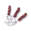 2Pcs 2 Colors Glass Seed Pendants PALLOY-JF03908-5