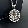 Stylish Stainless Steel Bear Holding Barbell Pendant Punk Hip-hop Necklaces for Fashionable Men JL5164-2