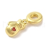 Rack Plating Brass Red Enamel European Dangle Charms KK-S380-24G-2