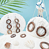 CHGCRAFT 100Pcs 2 Style Dyed Wood Jewelry Findings Coconut Linking Rings COCO-CA0001-01-4