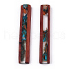 Transparent Resin & Wood Pendants RESI-N039-09-2