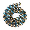Electroplate Glass Beads Strands X-EGLA-Q128-04A-FP04-2