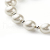 Natural Amazonite & Shell Pearl Beaded Bracelet for Girl Women X1-BJEW-TA00022-4