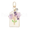 Flower Natural Amethyst & Lemon Jade & Synthetic Turquoise & Cherry Quartz Glass Chip Pendant Decorations HJEW-JM03239-4