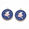 Rack Plating Alloy Enamel Pendants ENAM-N055-081-2