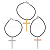 3Pcs 3 Styles Stainless Steel Cross Charms Bracelet Sets BJEW-DR00001-1